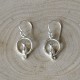 Boucles d'Oreilles Argent Anneau et Silhouette de Chat