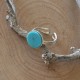 Bague Argent 925 Rond Dentelé de Turquoise