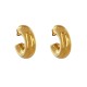 Boucles d'Oreilles Acier Doré 316 L Demi Créoles Rondes 3cm
