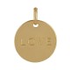 Pendentif Plaqué Or Médaille Ronde Gravé "LOVE"