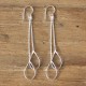 Boucles d'Oreilles Argent 925 Deux Chainettes et Gouttes Ajourées