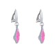 Boucles d'Oreilles Clips Laiton Argenté Pastille Striée et Goutte Cristal