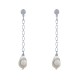 Boucles d'Oreilles Chainette Laiton et Goutte Oeil de Sainte Lucie