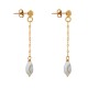 Boucles d'Oreilles Chainette Laiton et Goutte Oeil de Sainte Lucie