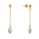 Boucles d'Oreilles Chainette Laiton et Goutte Oeil de Sainte Lucie