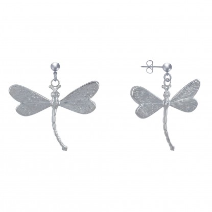 Boucles d'Oreilles Clous Laiton et Libellule