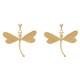 Boucles d'Oreilles Clous Laiton et Libellule