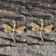 Boucles d'Oreilles Clous Laiton et Libellule