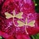 Boucles d'Oreilles Clous Laiton et Libellule