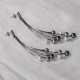 Boucles d'Oreilles Argent 925 Eventail de Perles Grises et Blanches