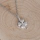 Pendentif Argent 925 Rhodié Mini Trèfle à Quatre Feuilles