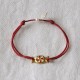 Bracelet Lien Laiton Doré Bonbon Rouge et Blanc