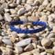 Bracelet Mixte Tresse en Cuir de Chèvre Bleu Navy 7mm
