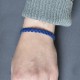 Bracelet Mixte Tresse en Cuir de Chèvre Bleu Navy 7mm
