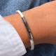 Bracelet Femme Cuir Simple Plat Fermoir Acier Inoxydable