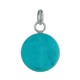 Pendentif Argent 925 Rond Dentelé de Turquoise