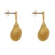 Boucles d'Oreilles Laiton Doré Rond Coloré et Coquille Saint Jacques