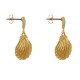 Boucles d'Oreilles Laiton Doré Rond Coloré et Coquille Saint Jacques