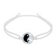 Bracelet Lien Elastique Médaille de Nacre Yin et Yang