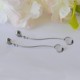 Boucles d'Oreilles Argent 925 Brossé Anneau Pendant et 3 Diamants Noirs