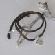 Bracelet Double Tour Lien Satin et Trèfle Argent 925