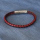 Bracelet Homme Cuir Tréssé Rond Bicolore 19cm