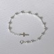 Bracelet Argent 925 Perles et Breloque Croix