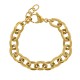 Bracelet Acier Doré Maillons Ovales Lisses et Striés