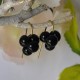 Boucles d'Oreilles Crochet Laiton et Bouquet de Perles de Verre