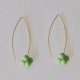 Boucles d'Oreilles Grand Crochet Laiton et Bouquet de Perles de Verre
