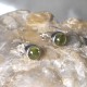Boucles d'Oreilles Clous Argent 925 Demi Perle de Péridot