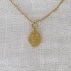 Pendentif Plaqué Or Petite Médaille Ovale Vierge Miraculeuse