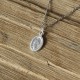 Pendentif Argent 925 Petite Médaille Ovale Vierge Miraculeuse