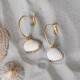 Boucles d'Oreilles Laiton Doré Créoles et Coquillages