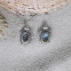 Boucles d'Oreilles Argent 925 Tortue des Galapagos et Nacre Abalone