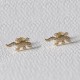 Boucles d'Oreilles Plaqué Or Salamandre et Strass