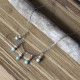 Collier Chaine Argent 925 Breloques Cinq Perles de Larimar Facettées Anneaux et Perles Argent 925