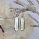 Boucles d'Oreilles Argent 925 Rectangle Ovale de Nacre