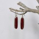 Boucles d'Oreilles Argent 925 Rectangle Ovale Couleur Corail