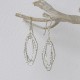Boucles d'Oreilles Argent 925 Trois Anneaux Ovales Entrelacés