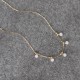 Collier Plaqué Or 5 Perles Facettées de Quartz Rose