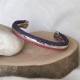 Bracelet Bicolore Laiton Rhodié et Galuchat