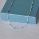  Collier Argent 925 Perles Émaillées Arc En Ciel et Perles Argent 925