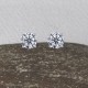 Boucles d'Oreilles Argent 925 Solitaire Strass Cristal 6mm