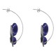 Boucles d'Oreilles Papillons Émaillés Bleus Points Blanc et Bleu Foncé