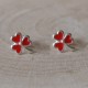 Boucles d'Oreilles Argent 925 Trèfle Emaillée