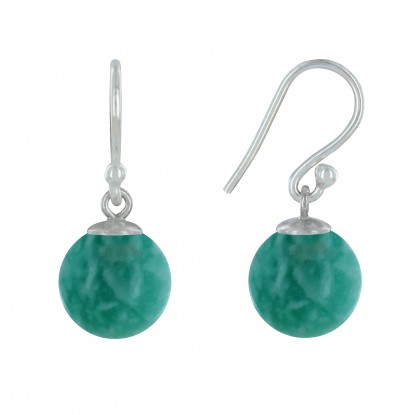 Boucles d'Oreilles Argent 925 Billes d'Amazonite