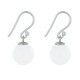 Boucles d'Oreilles Argent 925 Billes Coquillage Blanc