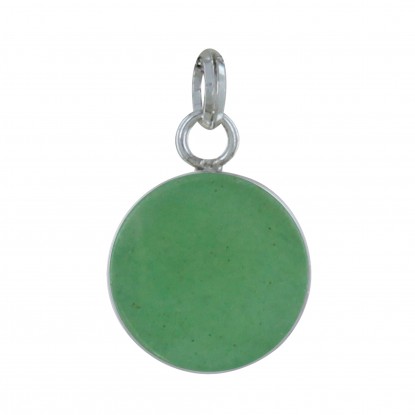 Pendentif Argent 925 Rond Lisse d'Aventurine