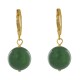 Boucles d'Oreilles Mini Créoles Plaqué Or et Perle de Jade